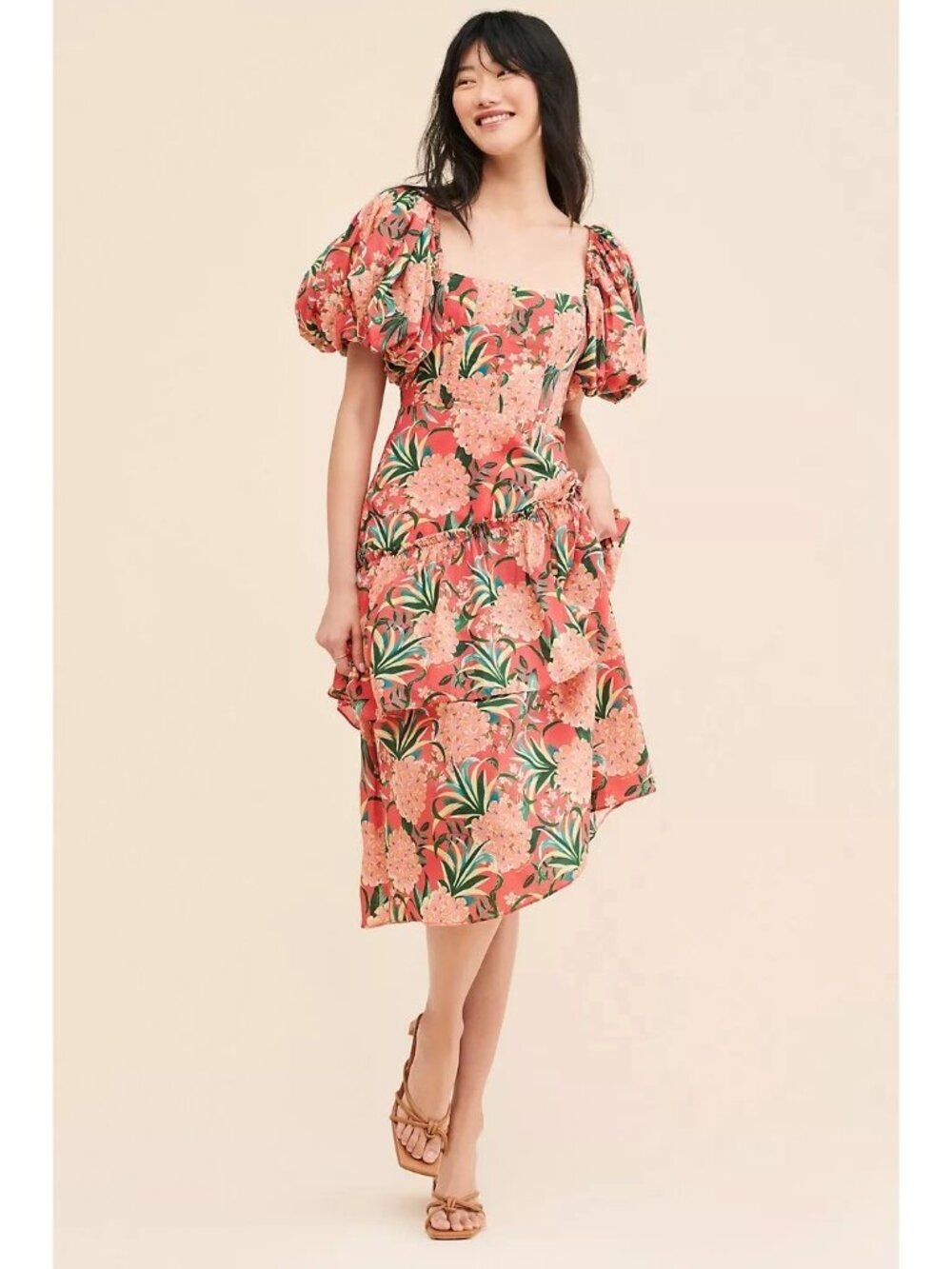 Anthropologie FARM Rio Pineapple Bloom Dress Small